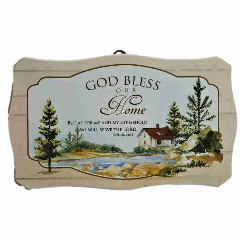 God Bless Our Home Joyful Sign 20x13cm