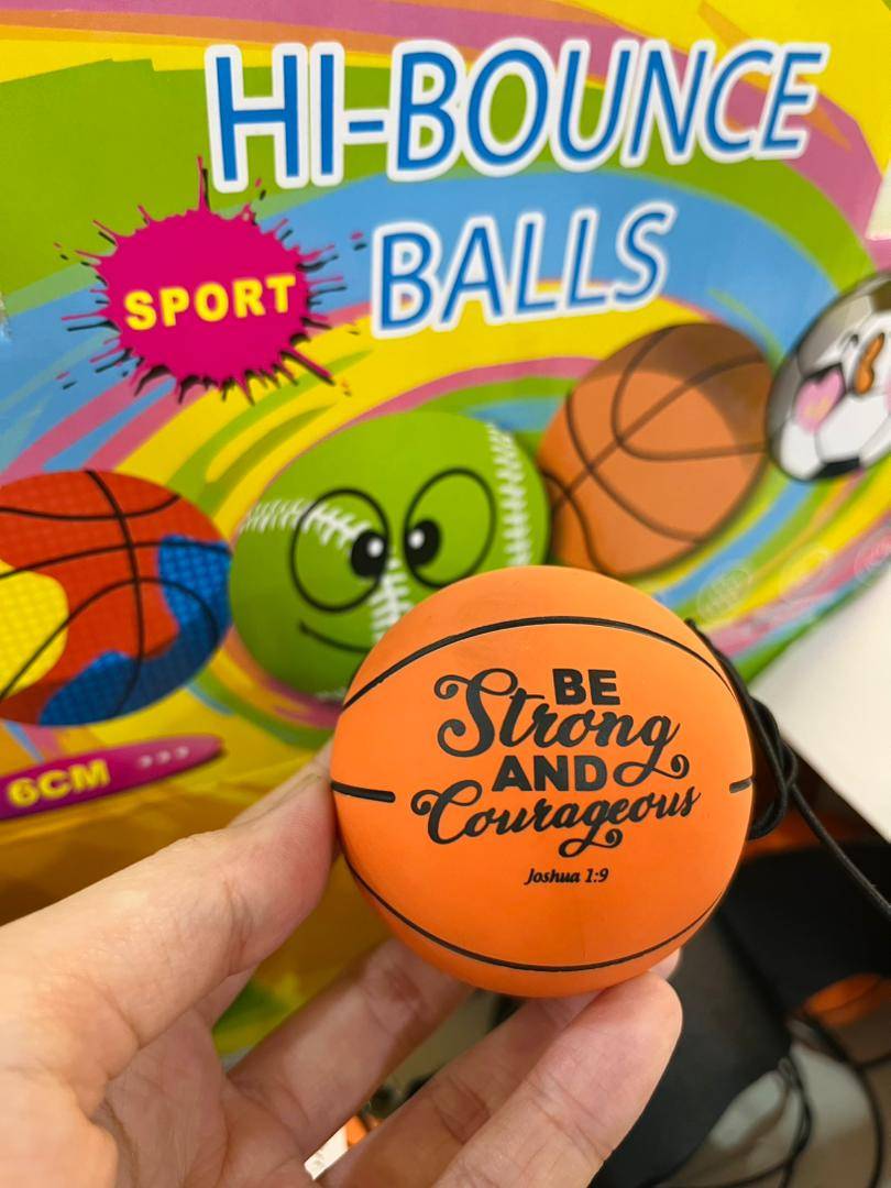 High Bouncy Ball with Rope-Dia 6 cm