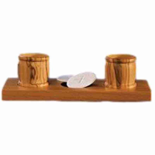 Communion Set  for 2  Holy Land Made from Olive wood