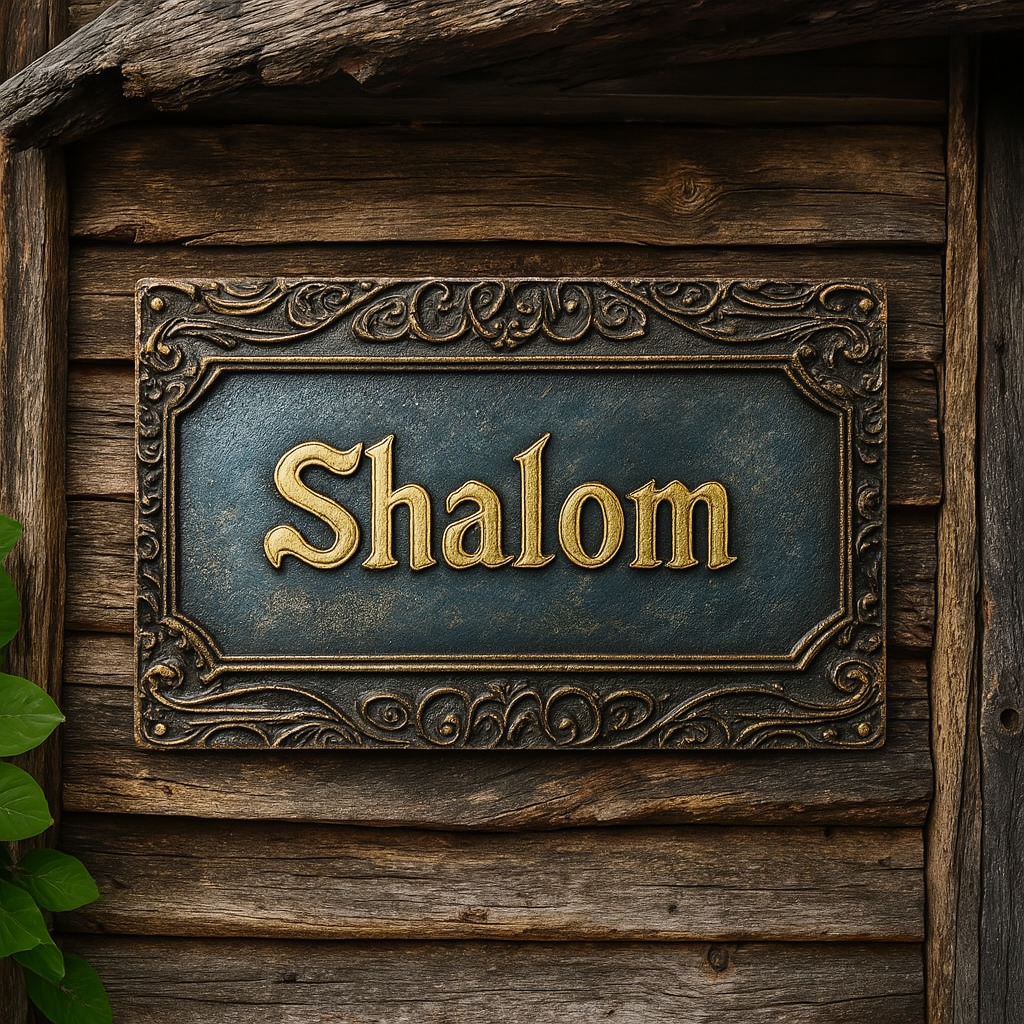 Shalom Hebrew Blessing Metal Sign - 19.81x29.97cm