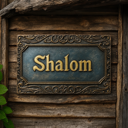 Shalom Hebrew Blessing Metal Sign - 19.81x29.97cm