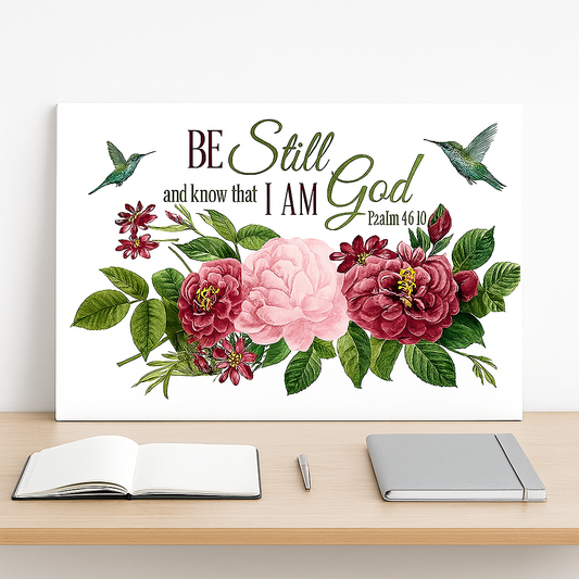 Canvas Wall Art - "Be Still and Know that I Am God" (Psalm 46:5)