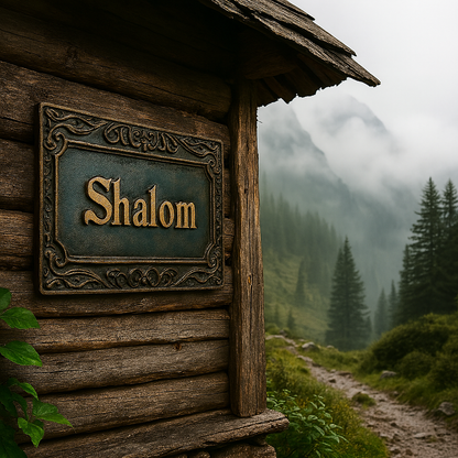 Shalom Hebrew Blessing Metal Sign - 19.81x29.97cm