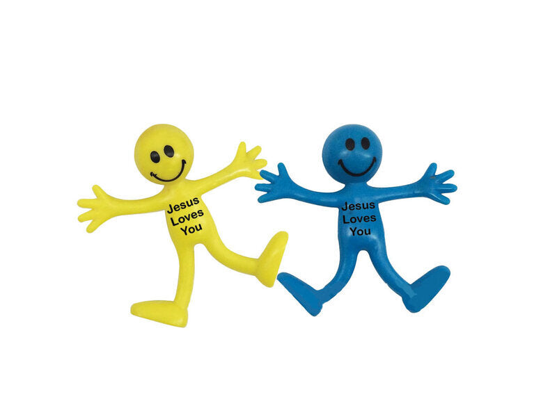 Jesus Loves You Bendy Figures Yellow & Blue (Pack of 2)