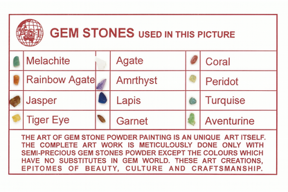 Jesus Hand Crafted Frame with Gemstones 34 x 26cm-Hand Made