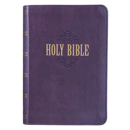 KJV Bible - Purple Faux Leather Large Print Compact