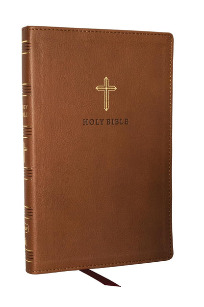KJV Holy Bible, Ultra Thinline, Brown LeatherSoft, Red Letter, Comfort Print