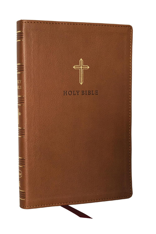 KJV Holy Bible, Ultra Thinline, Brown LeatherSoft, Red Letter, Comfort Print
