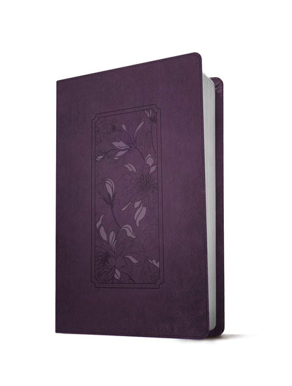 KJV Large Print Thinline Reference Bible, Filament Enabled, LeatherLike, Floral Frame Purple