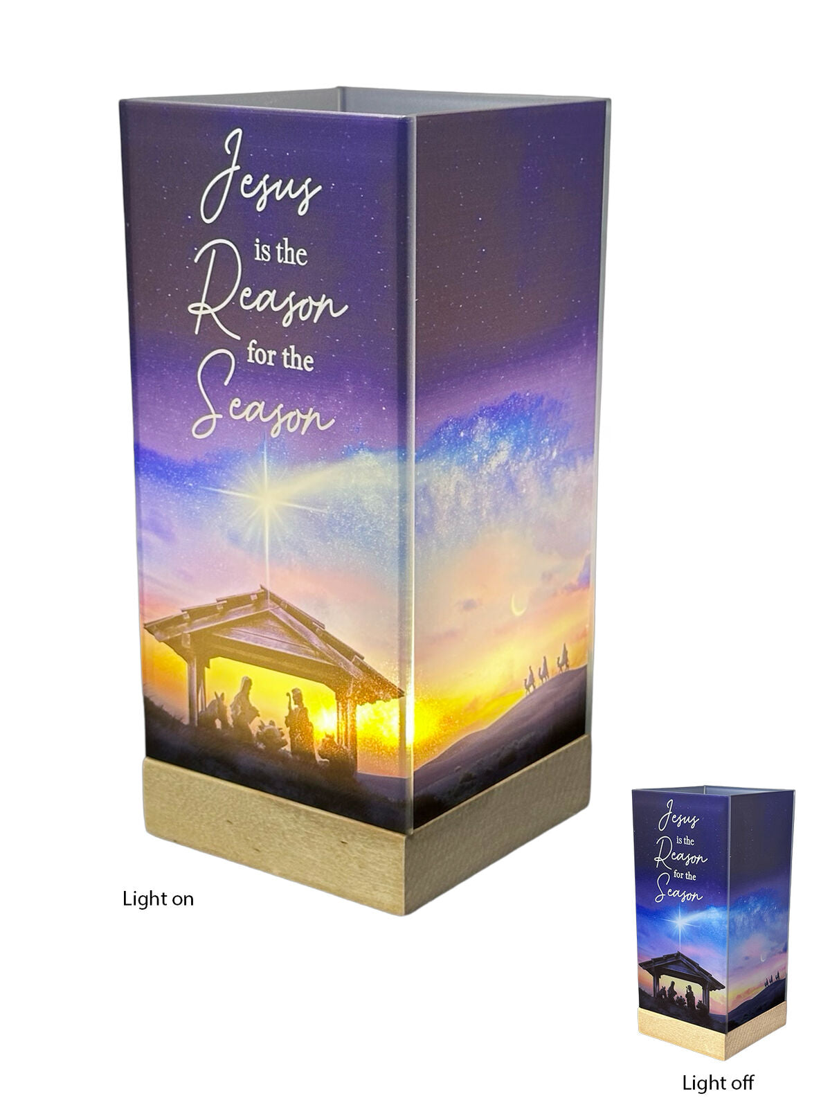 LED Light Lamp - Jesus is the Reason-Compact and elegant at 80 x 80 x 155mm