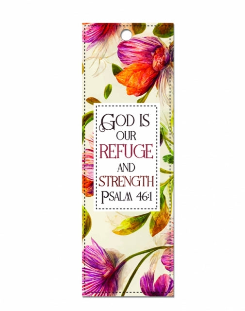 Lux Leather Bookmark - God is our refuge and strength (Psalm 46:1)