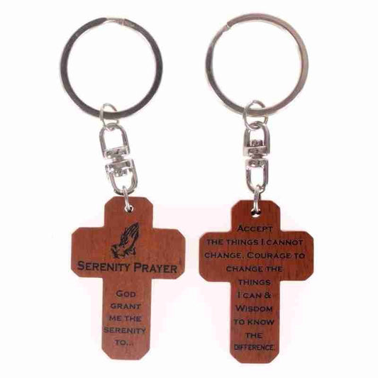 Mahogany Keyring Serenity Cross