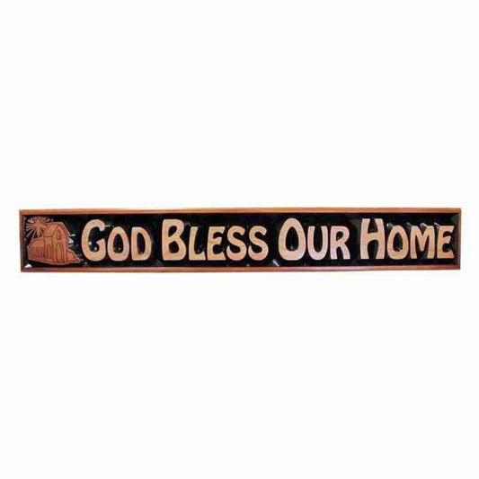 God Bless-Mahogany Plaque