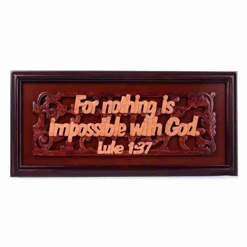 Mahogany Plaque - Nothing is impossible