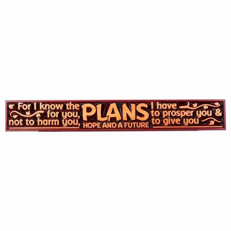 For I Know Plans - Mahogany Plaque-60cm