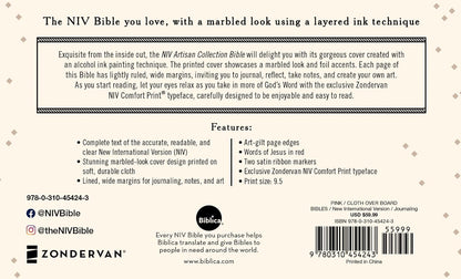NIV Artisan Collection Bible, Red Letter Edition [Pink]
