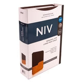 NIV Personal Size Large Print Bible, Chocolate & Amber, LeatherSoft