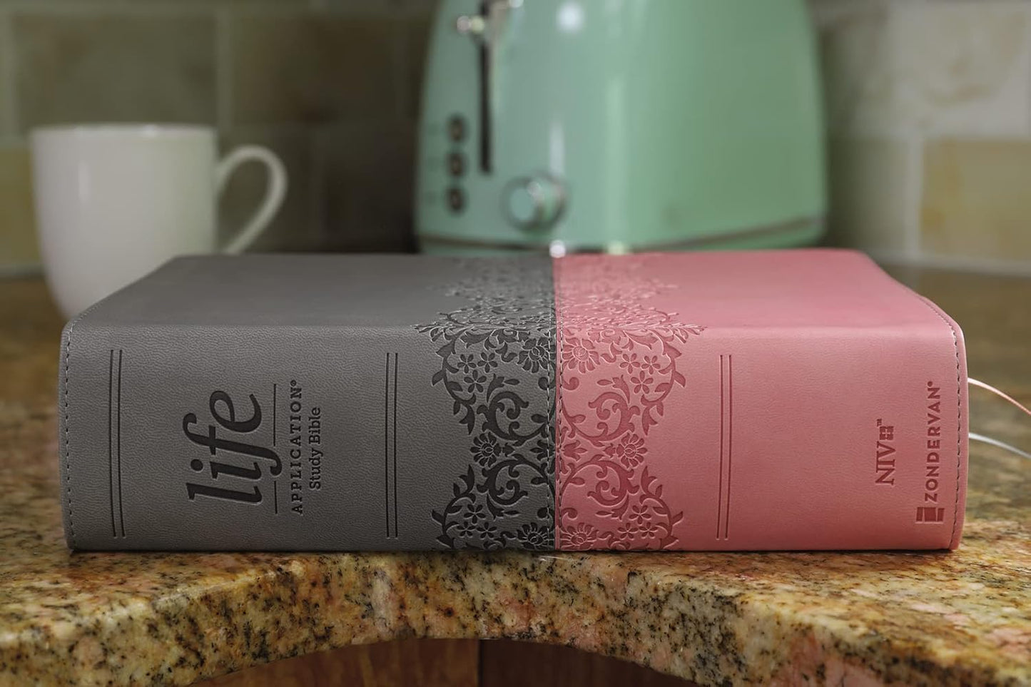 NIV Life Application Study Bible, Third Edition, Large Print, Gray/Pink, Red Letter