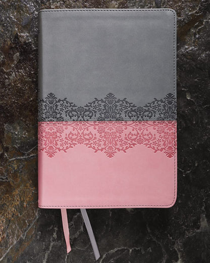 NIV Life Application Study Bible, Third Edition, Large Print, Gray/Pink, Red Letter