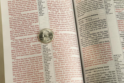 NIV Thinline Reference Bible, Red Letter Edition, Brown, LeatherSoft, Comfort Print