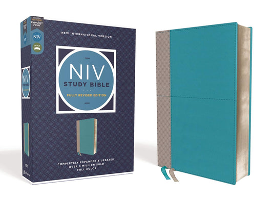NIV Study Bible, Fully Revised Edition, Teal/Gray, LeatherSoft, Red Letter, Comfort Print
