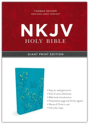 NKJV Giant Print Bible, Teal LeatherSoft, 12.5-Point Type