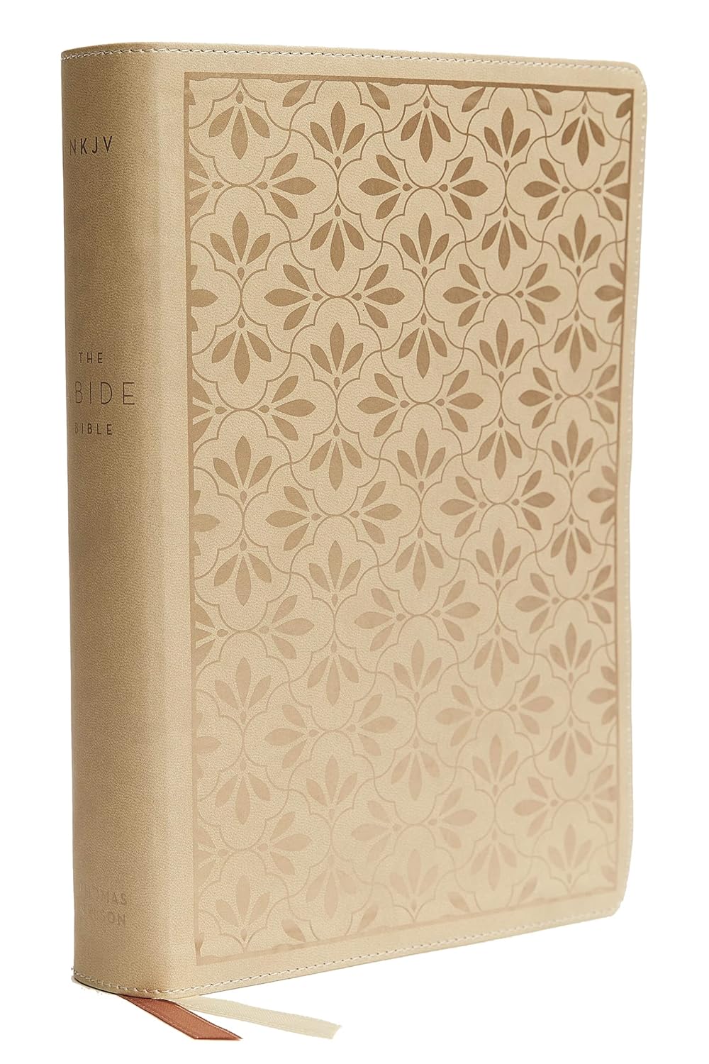 NKJV Abide Bible, Leathersoft, Stone, Red Letter, Comfort Print
