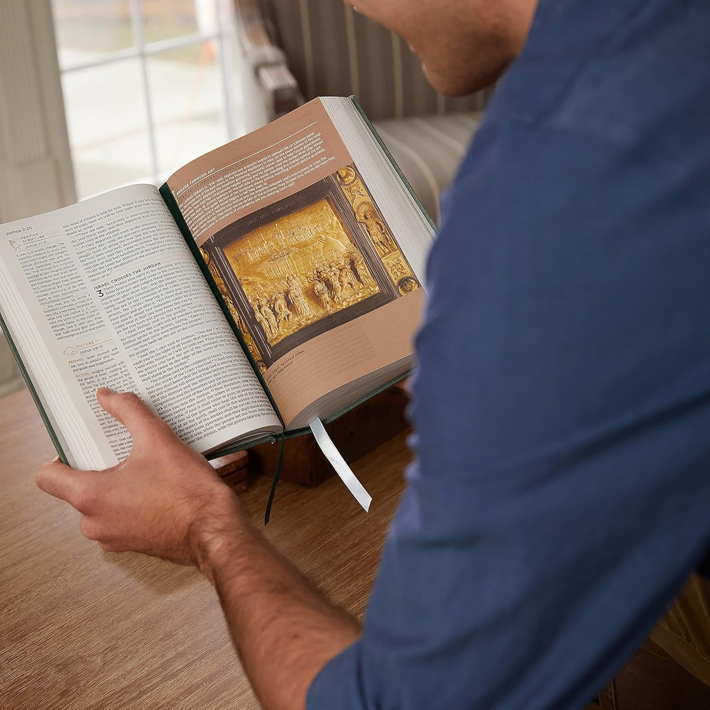 NKJV Abide Bible, Leathersoft, Stone, Red Letter, Comfort Print