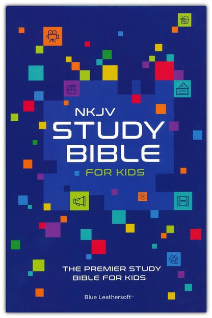 NKJV Study Bible for Kids, Blue Leather Soft, Ages 8-17