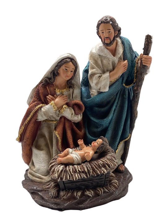 HOLY FAMILY NATIVITY SCENE - 200MM SIZE: 200 X 130 X 110 MM - RESIN