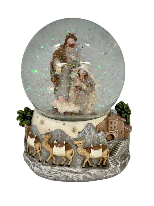 HOLY FAMILY SCECE WATER BALL WITH MUSIC SIZE: 112 X 110 X 145MM