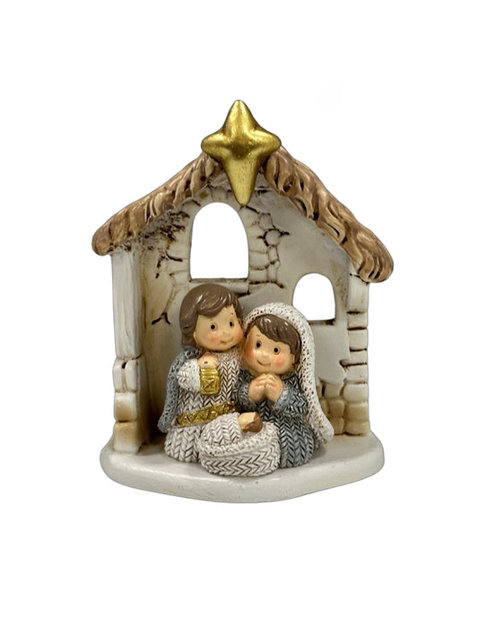 HOLY FAMILY ORNMENT - KIDDIE SIZE: 35 X 65MM - RESIN