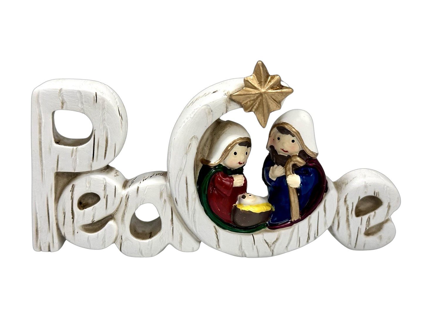 PEACE NATIVITY KIDDIE SCENCE SIZE: 105 X 70MM - RESIN