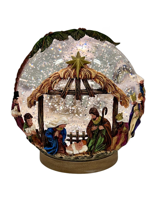 Nativity Set Water Ball Globe with Led Light - 160 x 160 x 165mm