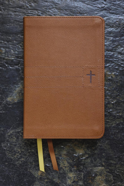 NIV Thinline Bible, Compact, Leathersoft, Brown, Red Letter, Comfort Print