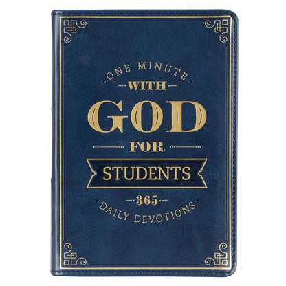 One Minute with God for Students Devotional, Navy Faux Leather Flex cover Imitation Leather – December 9, 2021