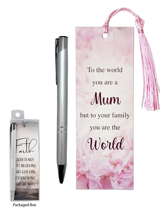 Pen and Bookmark Gift Set – Mum (with Tassel & Foiling)