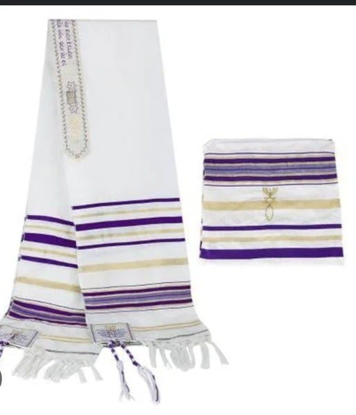 Prayer Shawl (Tallit) Blue/White 72X22 Inch