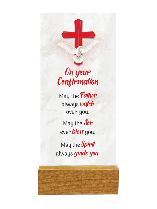 Precious Glass Plaque Wooden Stand - Confirmation