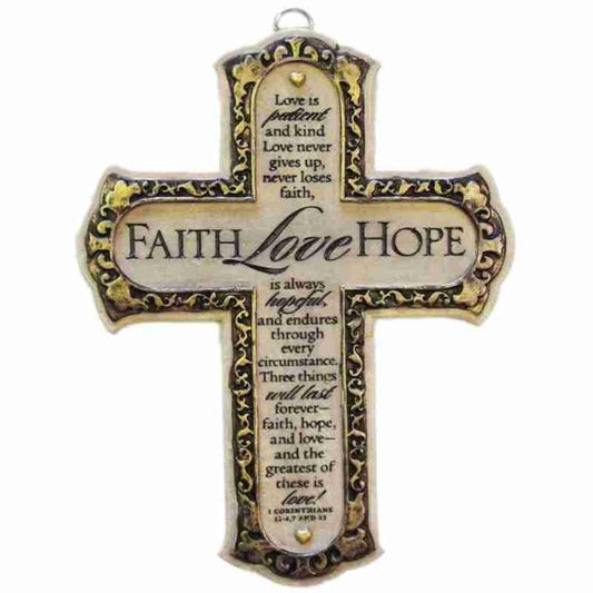 Resin Cross – Faith Love Hope