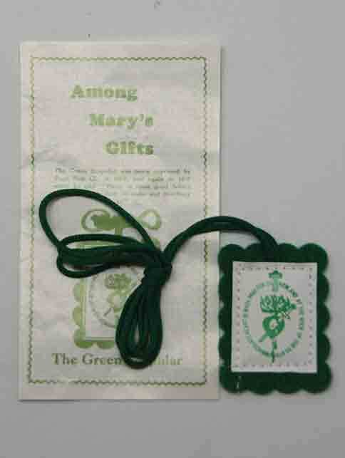 Scapular - Green with leaflet
