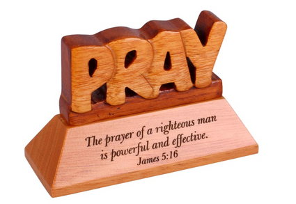 Desk Plaque Mahogany - Pray