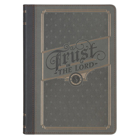 Trust in the Lord Charcoal Faux Leather Classic Journal - Proverbs 3:5