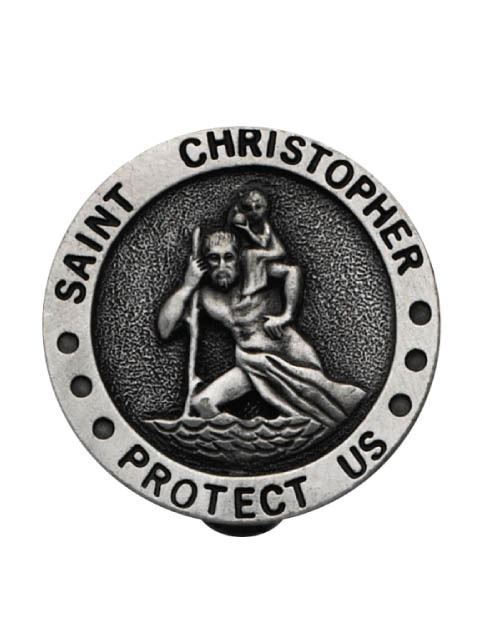 Visor Clip Pewter St Christopher