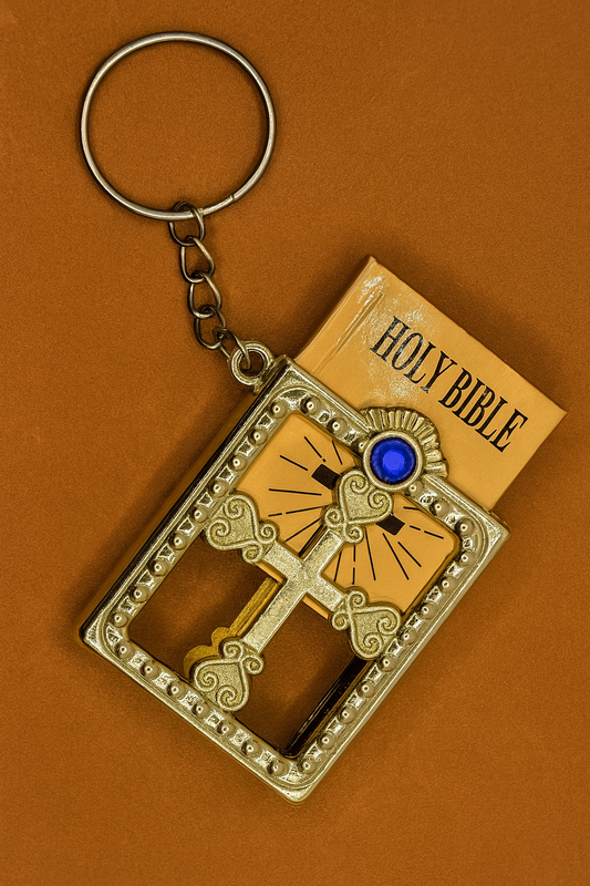 Mini Holy Bible Keychain -Gold -5cm x 3.5cm