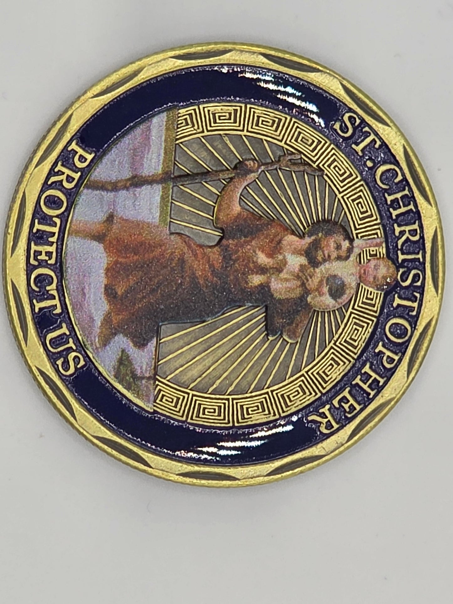 St Christoper Gold Coin-40mm