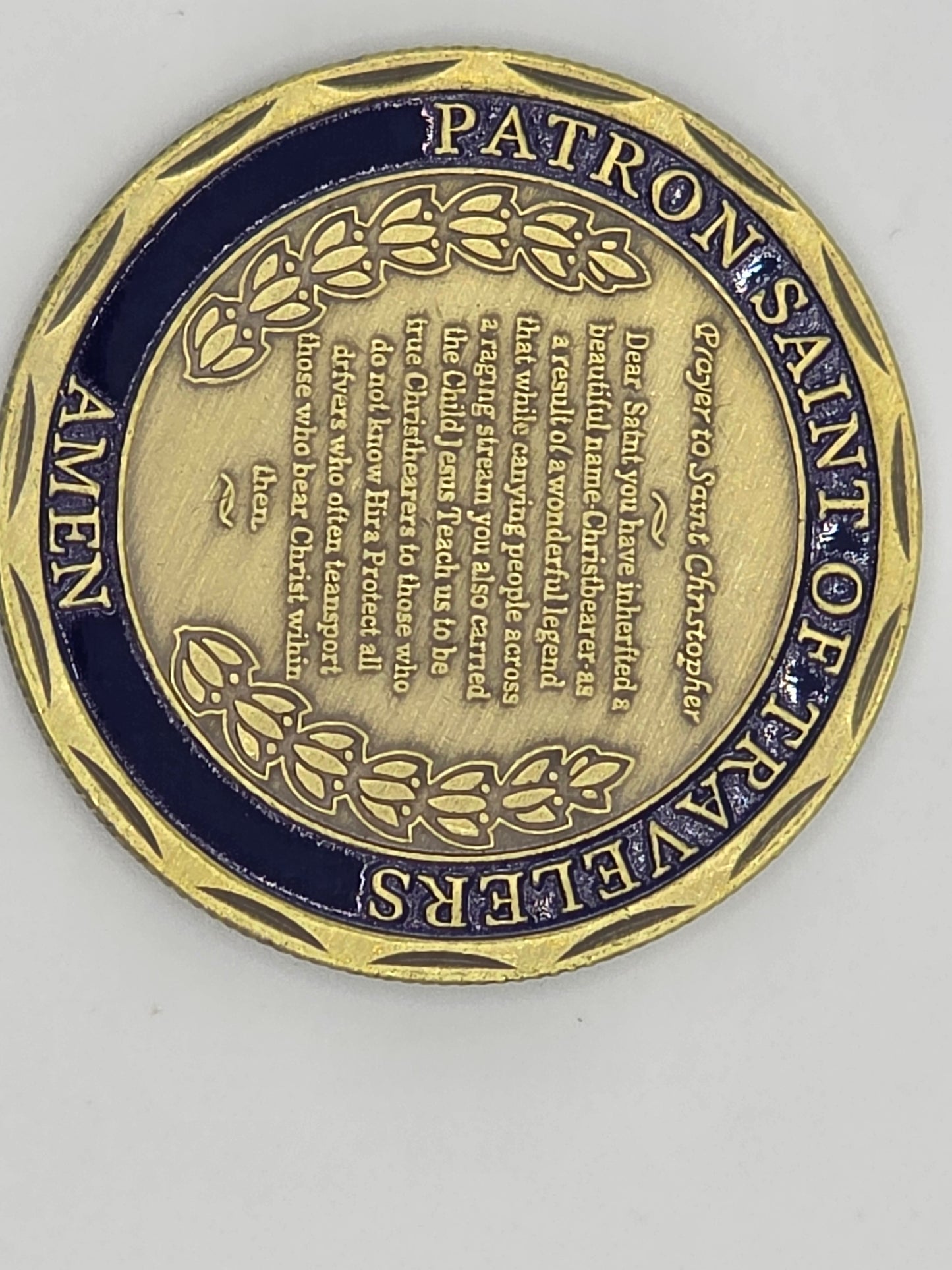St Christoper Gold Coin-40mm