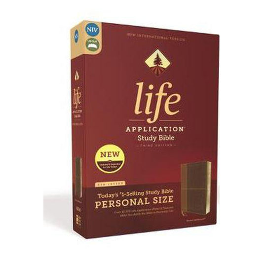 NIV Life Application Study Bible, Third Edition, Brown, Personal Size, Leather Soft, Red Letter Edition