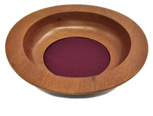 Handcrafted Maple Wood Church Offering Plate – Antique Finish with Burgundy Felt