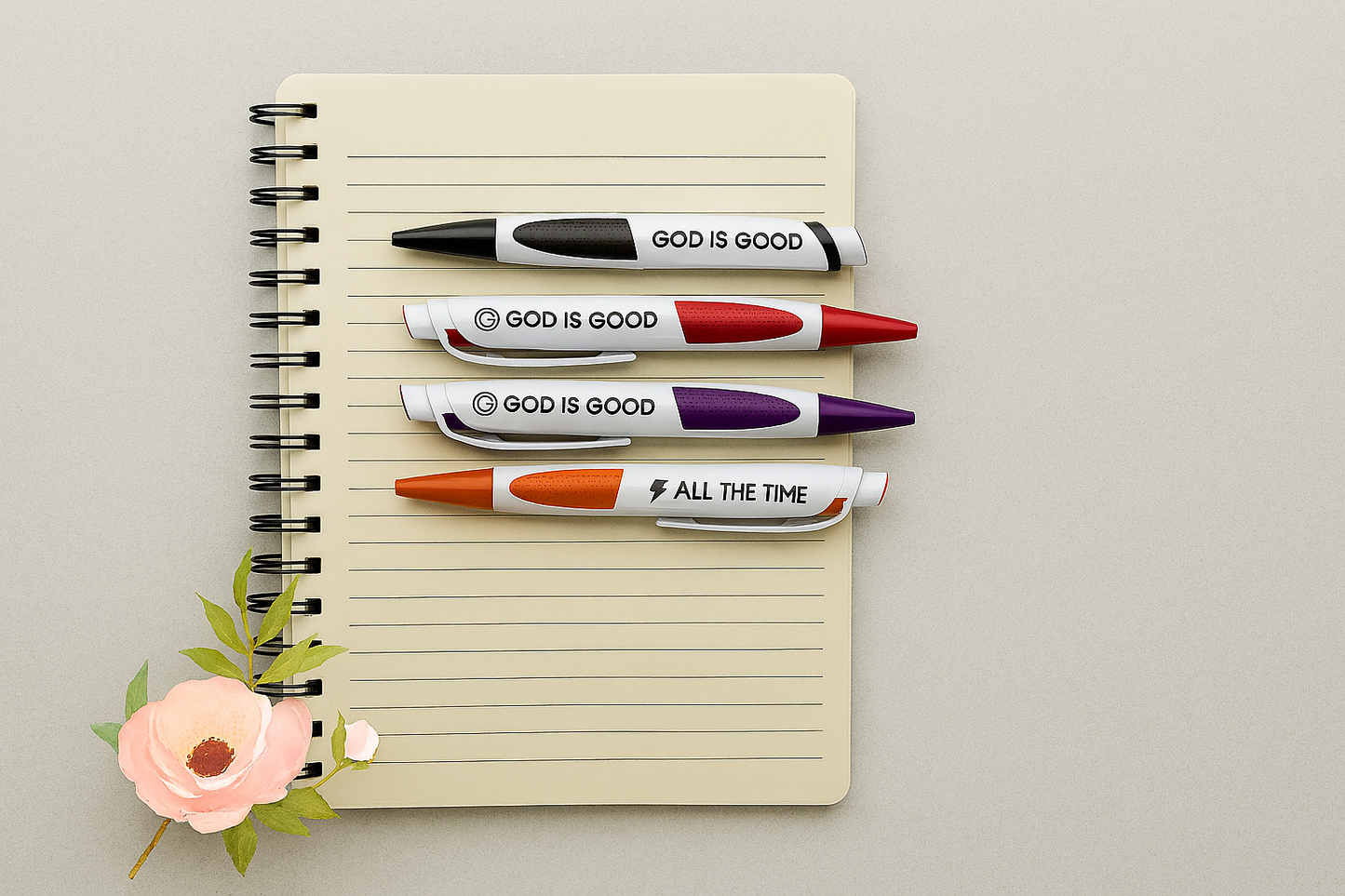 Pens Assorted 4 colours pens set  - God Is Good